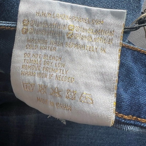 Home Folk Distressed Women's Dark Wash Blue Flare Jeans - Picture 13 of 14